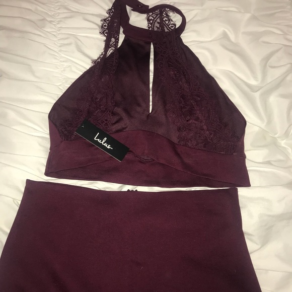 2 piece burgundy mini dress - brand new with tags! - Picture 1 of 2